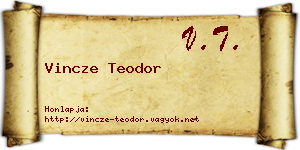 Vincze Teodor névjegykártya
